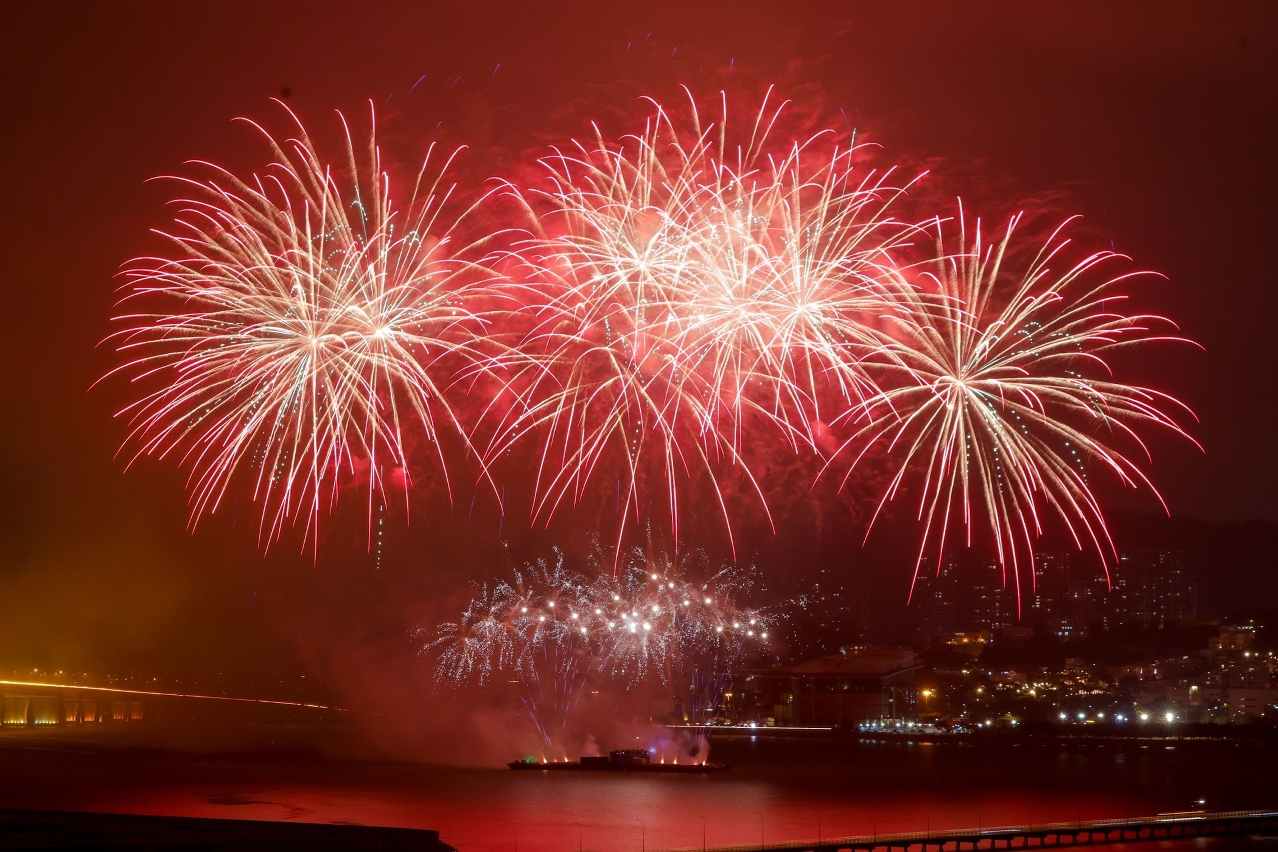 Fogos de artifício, jogos pirotécnicos para celebrar o ano novo ou